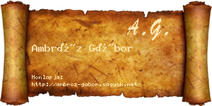 Ambróz Gábor névjegykártya