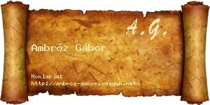 Ambróz Gábor névjegykártya