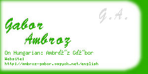 gabor ambroz business card